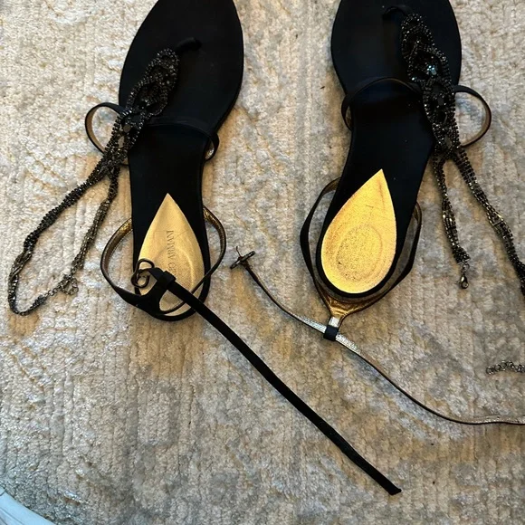 Giorgio Armani Black and Gold Sandals - Picture 12 of 12
